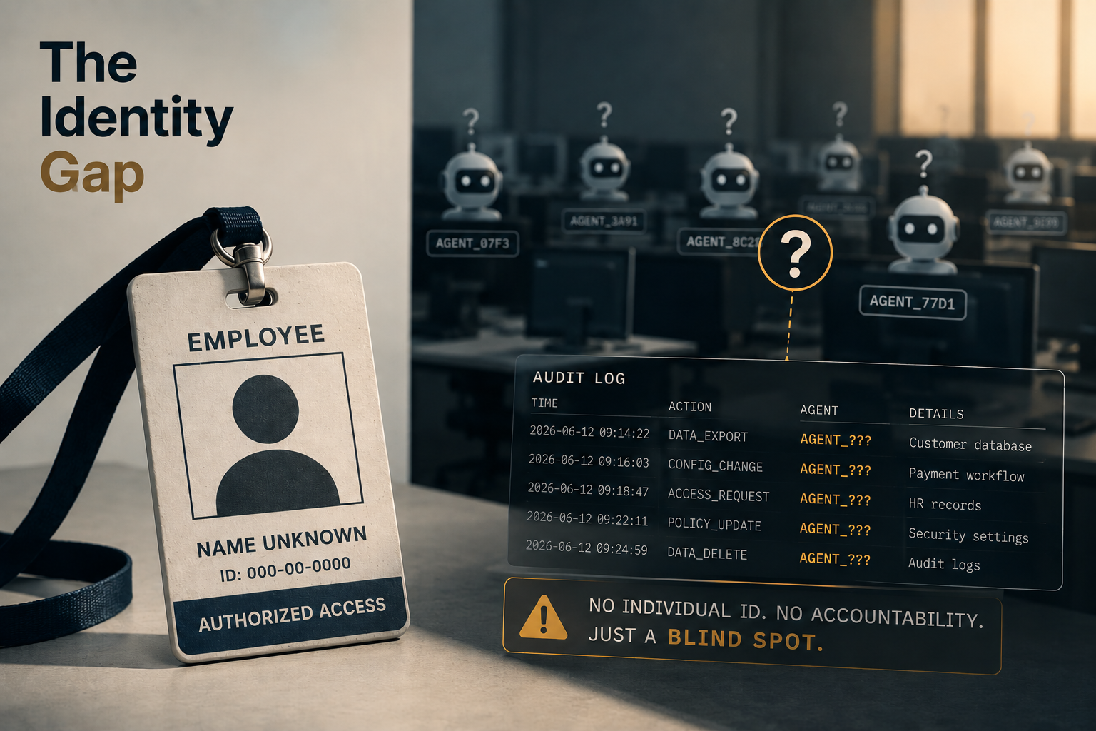 The Identity Gap - AI agents operating without individual IDs or accountability