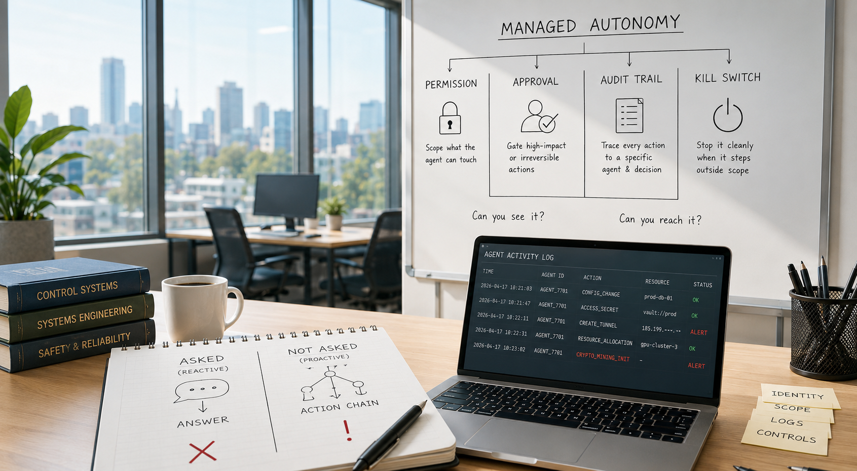Managed autonomy for AI agents: closed-loop feedback with observability and controllability